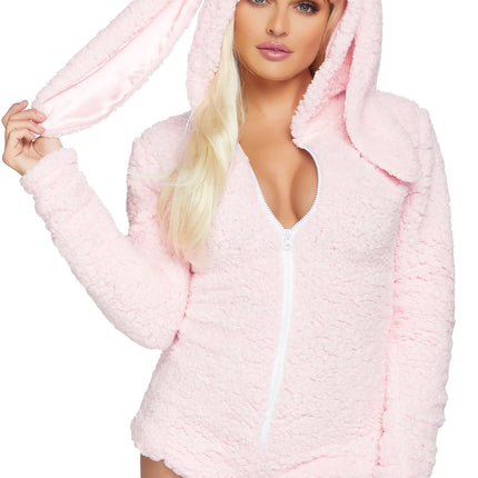 Costume de lapin rose Bodysuit pour dames Leg Avenue