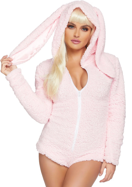 Costume de lapin rose Bodysuit pour dames Leg Avenue