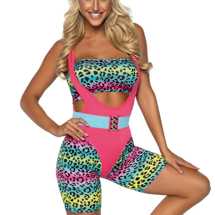 Neon 80S Costume Ladies Bodysuit Leg Avenue