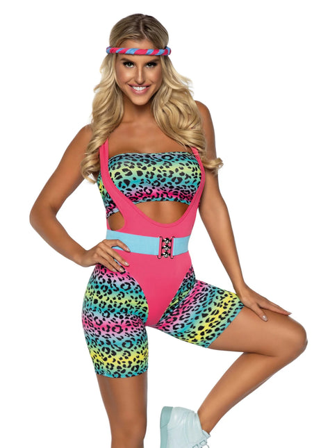 Neon 80S Costume Ladies Bodysuit Leg Avenue