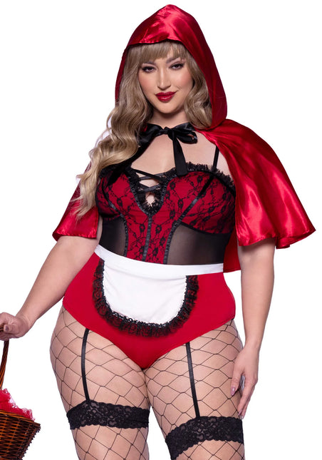 Costume de chaperon rouge Bodysuit pour dames Naughty Leg Avenue