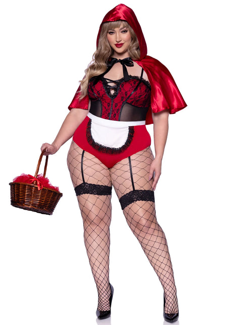 Costume de chaperon rouge Bodysuit pour dames Naughty Leg Avenue