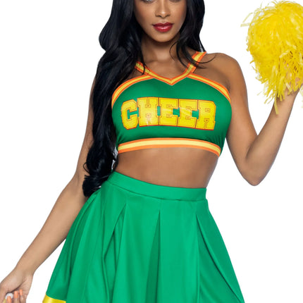 Tenue de pom-pom girl verte Ladies Leg Avenue