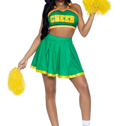 Tenue de pom-pom girl verte Ladies Leg Avenue