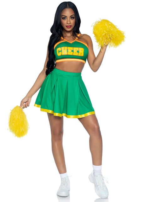 Tenue de pom-pom girl verte Ladies Leg Avenue