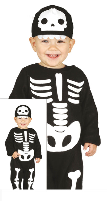 Costume d'Halloween Squelette Bébé Noir Blanc