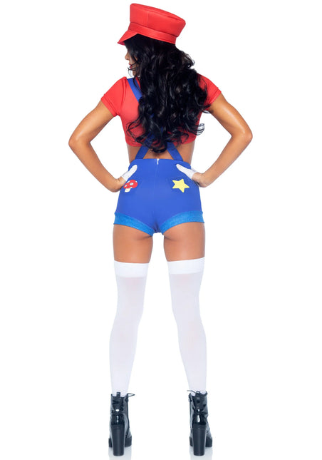 Super Mario Suit Red Blue Ladies Leg Avenue