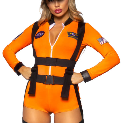 Astronaut Suit Orange Women's Bodysuit Leg Avenue