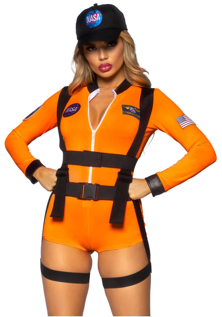 Astronaut Suit Orange Women's Bodysuit Leg Avenue