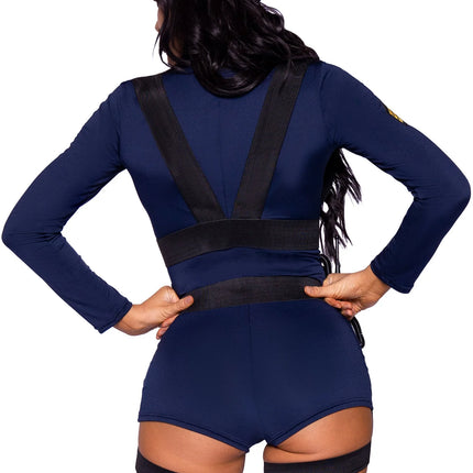 Police Suit Blue Ladies Bodysuit Leg Avenue