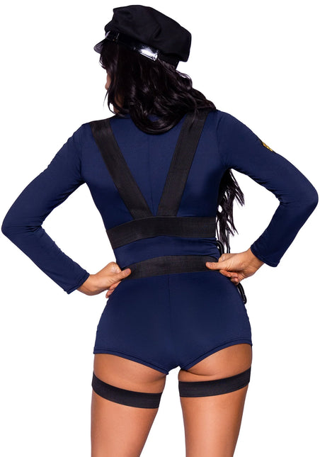 Police Suit Blue Ladies Bodysuit Leg Avenue