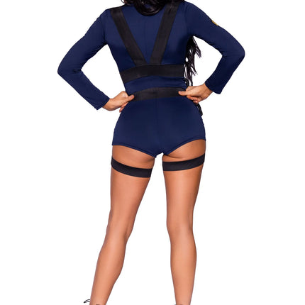 Police Suit Blue Ladies Bodysuit Leg Avenue