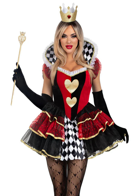 Heart Queen Dress Red Black Ladies Leg Avenue