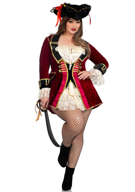 Robe Pirate Rouge Blanc Ladies Leg Avenue