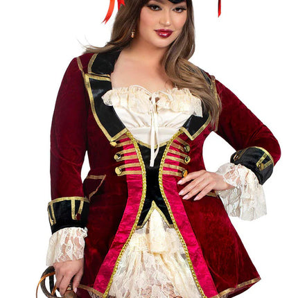 Robe Pirate Rouge Blanc Ladies Leg Avenue