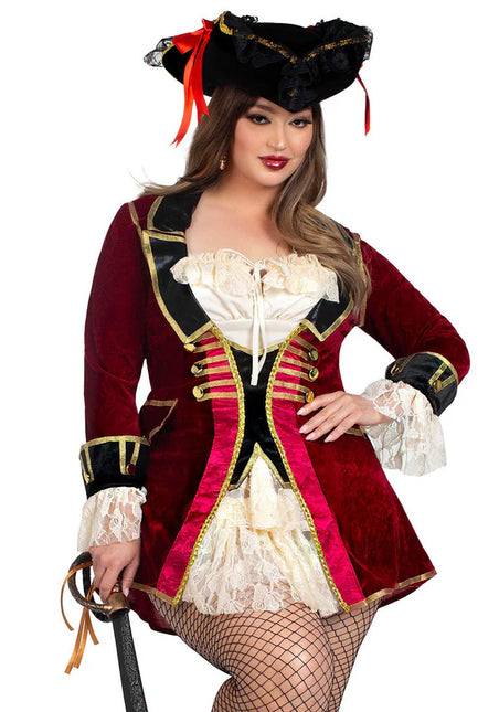 Robe Pirate Rouge Blanc Ladies Leg Avenue