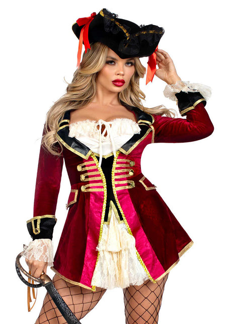 Robe Pirate Bordeaux Rouge Ladies Leg Avenue