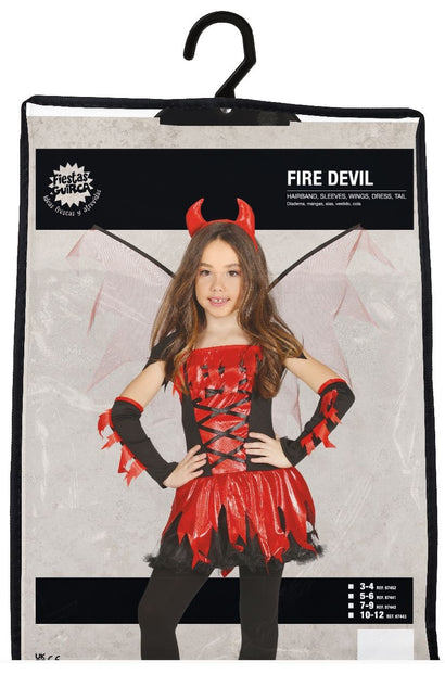 Costume d'Halloween Diable Fille Rouge