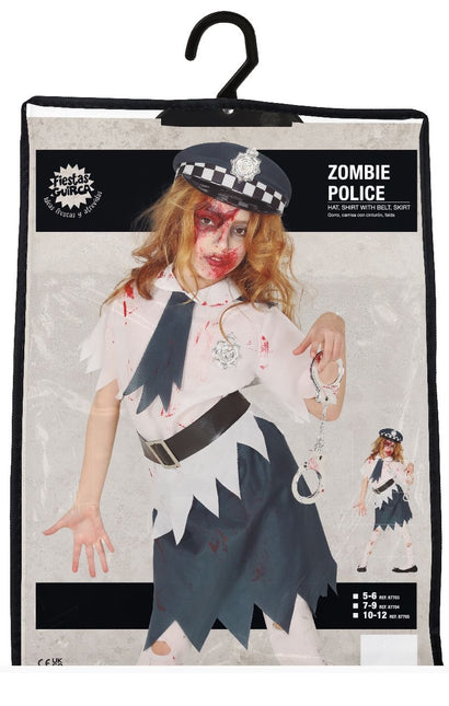 Costume de police zombie fille