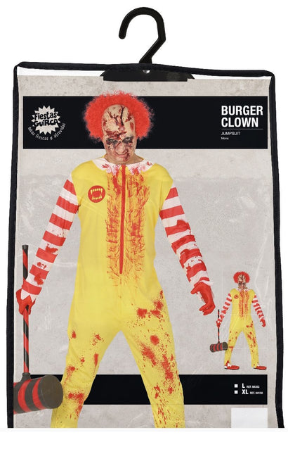 Costume d'Halloween Zombie Clown Hommes L