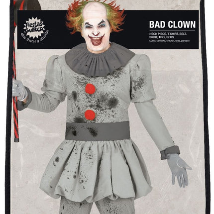 Costume d'Halloween Clown Homme Gris