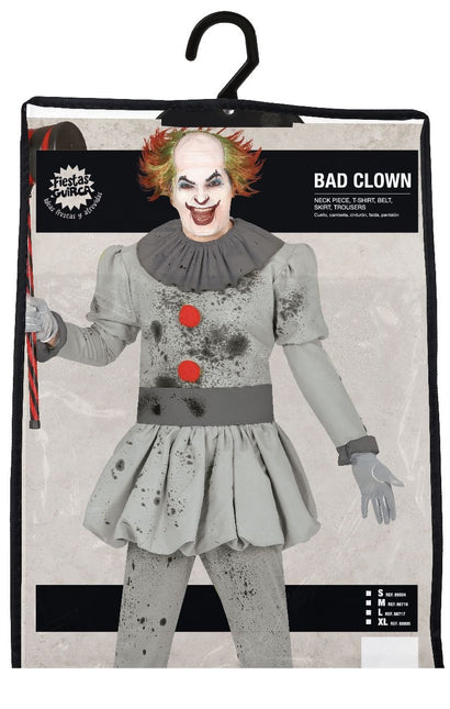 Costume d'Halloween Clown Homme Gris