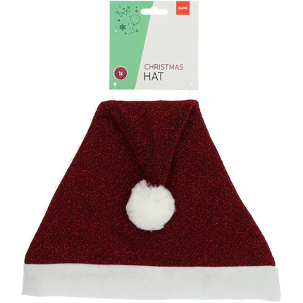 Bonnet de Père Noël Rouge Pailleté