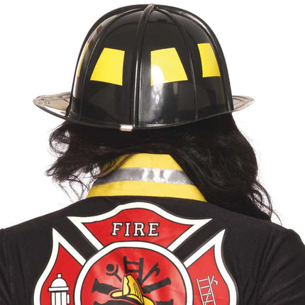 Casque de pompier noir Fire Chief