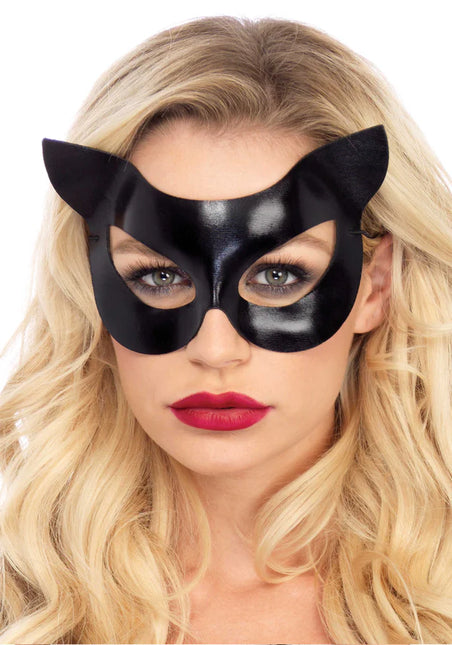 Masque yeux de chat Vinyle noir