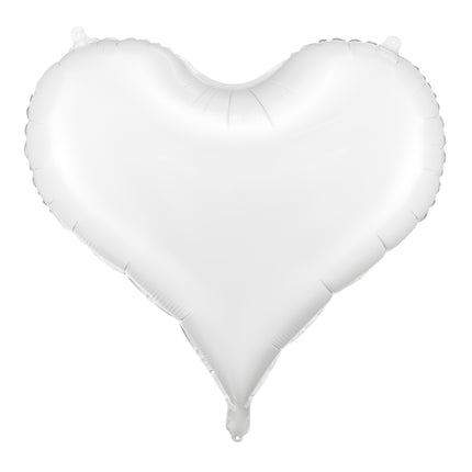 Ballon de baudruche Coeur, 75x64.5 cm, blanc