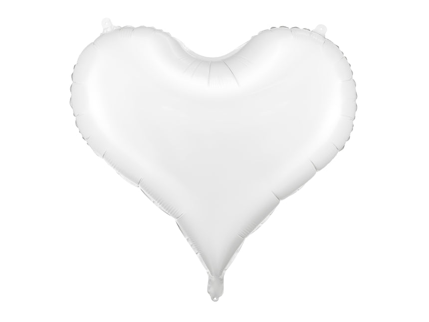 Ballon de baudruche Coeur, 75x64.5 cm, blanc