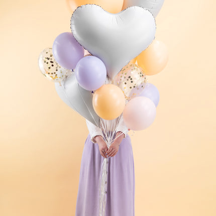 Ballon de baudruche Coeur, 75x64.5 cm, blanc