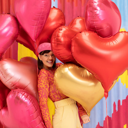 Ballon de baudruche Coeur, 75x64.5 cm, rouge