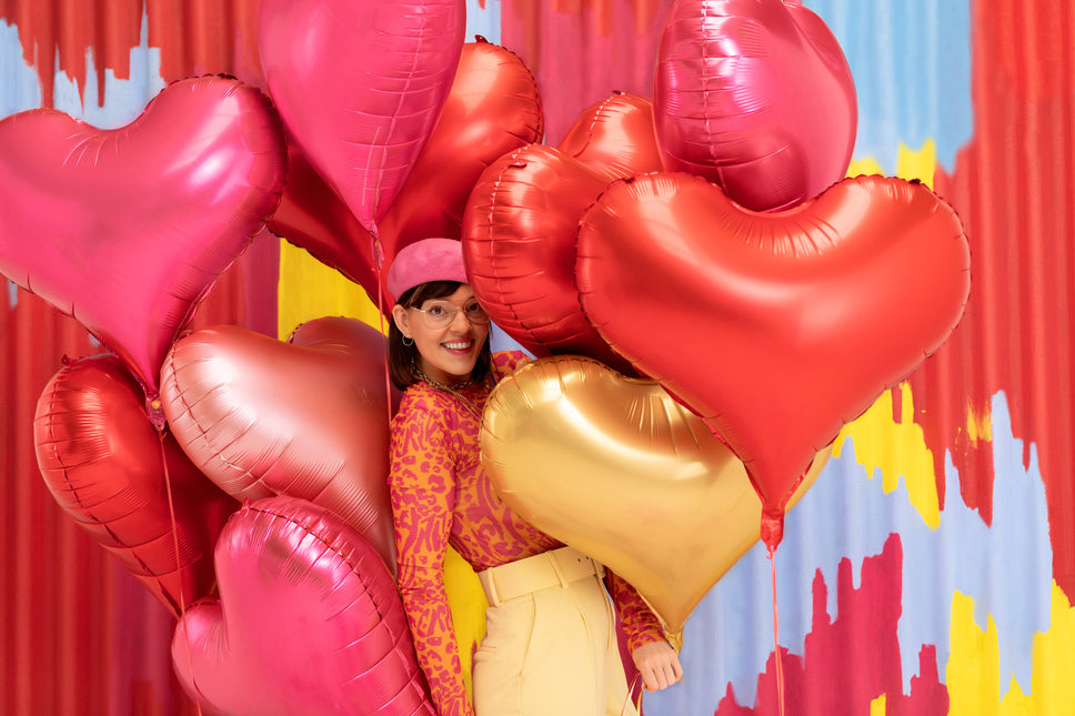 Ballon de baudruche Coeur, 75x64.5 cm, rouge