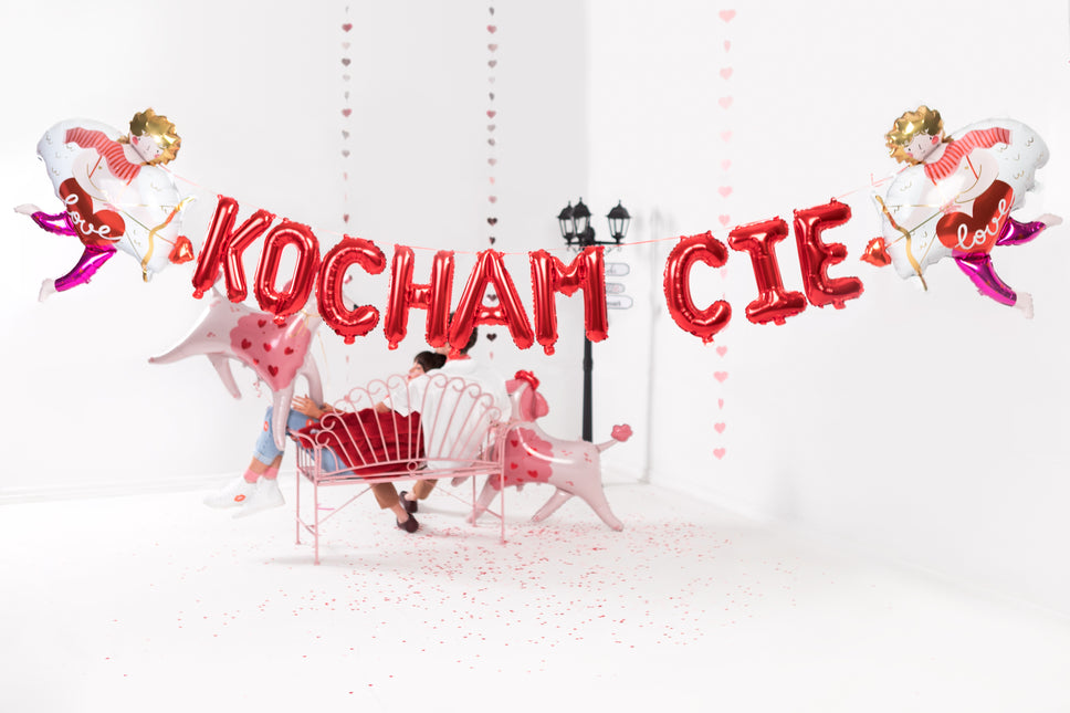 Ballon de baudruche Kocham Cię, 285x40 cm, rouge