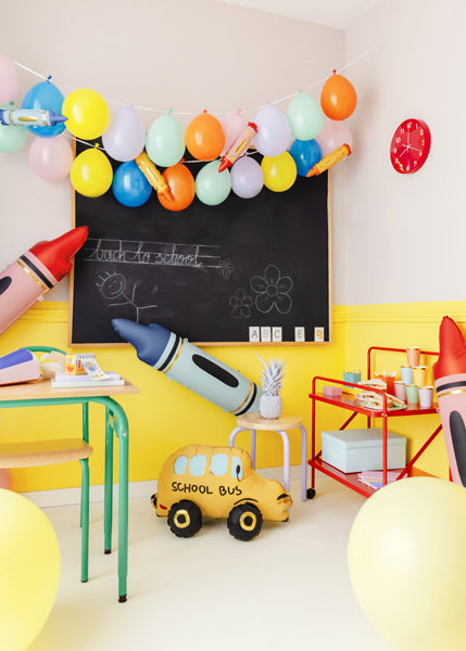 Ballon à l'hélium jaune Bus scolaire vide 66cm