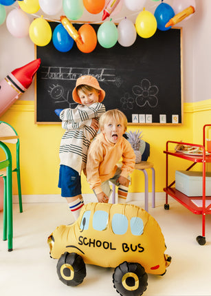 Ballon à l'hélium jaune Bus scolaire vide 66cm