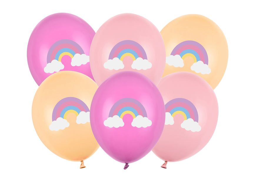 Ballons arc-en-ciel 30cm 6pcs