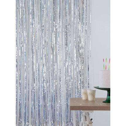 Rideau de fête - Rayon laser argenté - 1 x 2 m