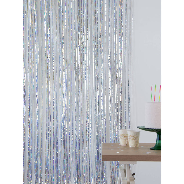 Rideau de fête - Rayon laser argenté - 1 x 2 m