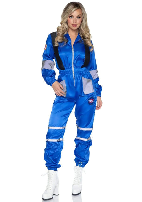 Astronaut Jumpsuit Blauw Dames Leg Avenue - Partywinkel - 714718551333