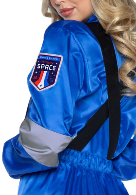 Astronaut Jumpsuit Blauw Dames Leg Avenue - Partywinkel - 714718551333