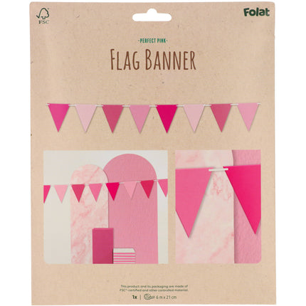 Ligne de drapeau rose 6m