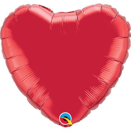 Ballon de baudruche en forme de coeur Ruby Red Red - 45 cm