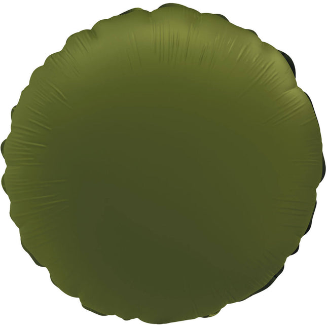 Ballon à hélium rond vert olive mat 45 cm vide