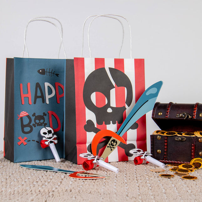 Sacs cadeaux - Pirate Party - 20 x 27 cm - 6 pièces