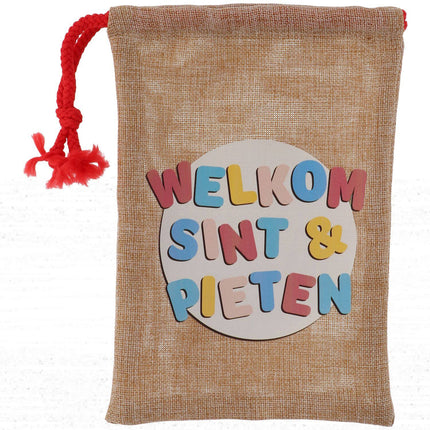 Sac de distribution Bienvenue Saint et Pieten Jute