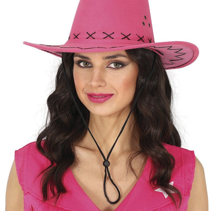 Cowboy Hoed Fuchsia - Partywinkel - 8434077230275