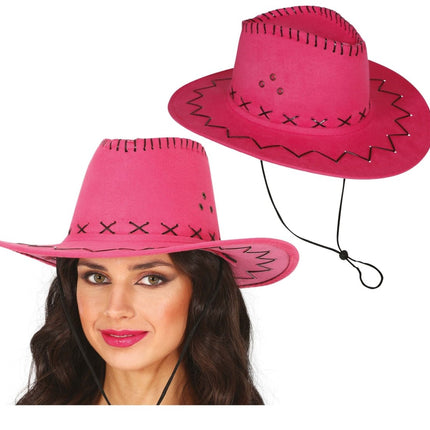 Cowboy Hoed Fuchsia - Partywinkel - 8434077230275