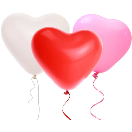 Ballons en forme de coeur Couleurs mélangées 30cm - 8 pièces